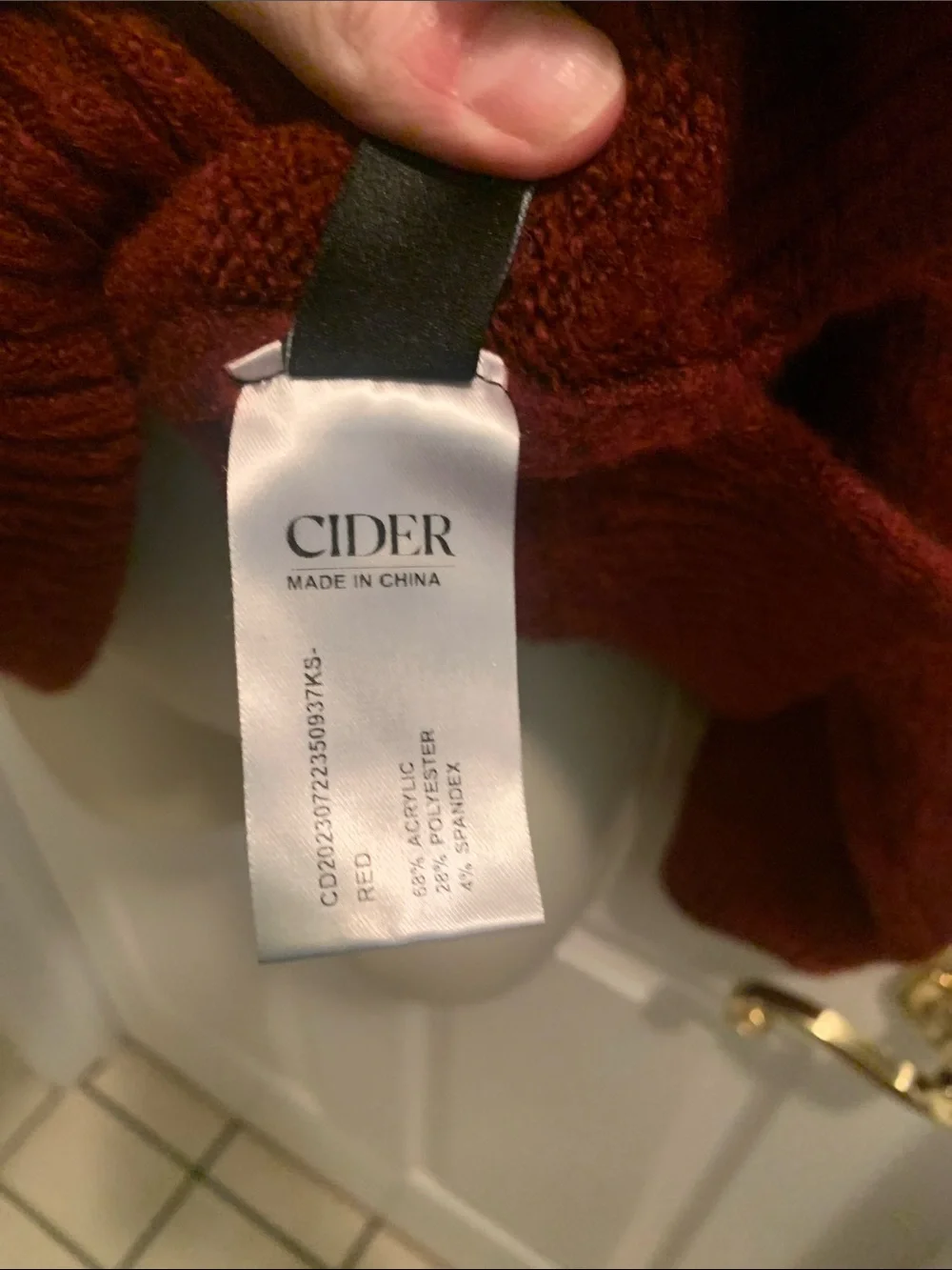 Cider Burgundy Ribbed Cowl Turtleneck Sweater